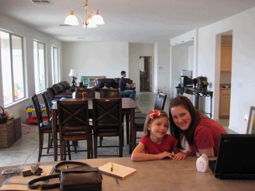 Looking from the kitchen towards the family room.