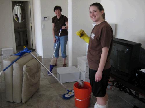 A nice big room with nice amount of tile to clean!