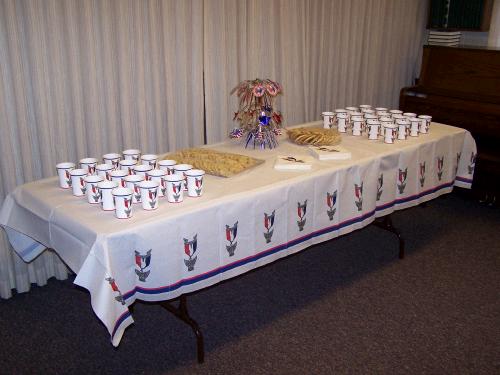 Our family was in charge of the refreshments.  Clark helped me, and we made dozens of cookies.