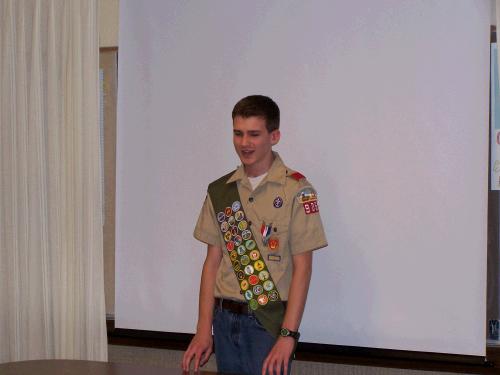 Elliot was asked to say a few words about his scouting experiences and his leaders.