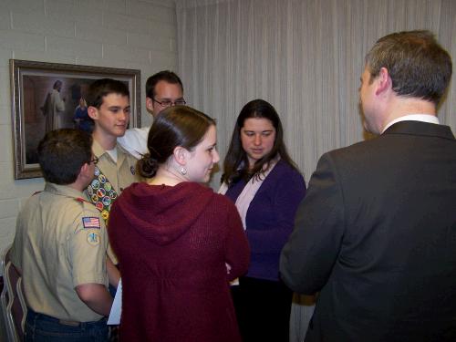 Gathering with the family afterwards for refreshments.