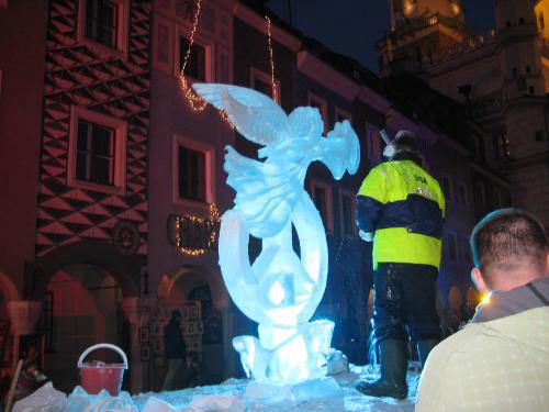 Ice sculpture in the town square