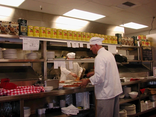 Watching the chefs preparing fabulous dish after fabulous dish was well...fabulous.