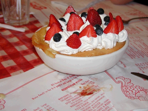 The birthday dessert -- we were so full that we shared.