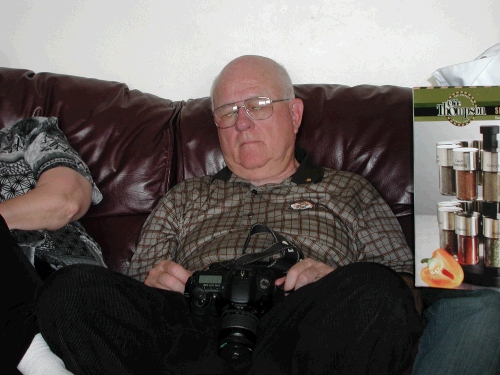 Grandpa asleep at yet another party -- I guess they're just not too exciting!