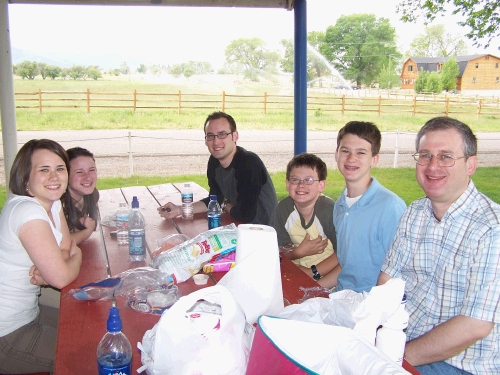 Picnicking in Mount Pleasant at a park across the street from the cemetery.