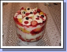 A fabulous trifle birthday dessert for Madeleine and Alan made by his mother, Pat.