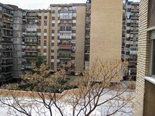 Bienvenido a Mstoles!  Looking out from our balcony.