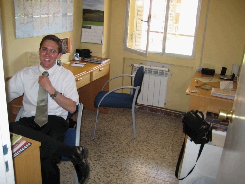 Elder Glad in our study room.  My desk is in the corner right behind him.