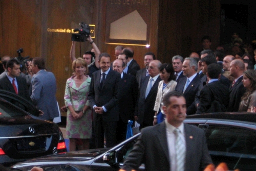 President Zapatero (President of Spain) and his wife (center just below camera.)