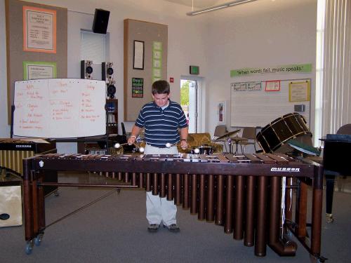 Clark is tackling 4 mallets and earning new calluses in his hands!