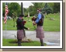 The Holladay Cemetary always has bagpipers which we think is totally cool -- Elliot thinks one day he might like to learn how to play the bagpipes.