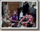 Everyone brought their favorite family recipes to scrapbook into a cute family cookbook for Loren and Anne to have.  The young girls especially loved using the paper cutter and gluing things.