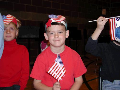 Clark's class did a patriotic assembly on Veteran's Day.  He had to memorize a couple of paragraphs - no problem.  We all had them memorized - he practiced so much!