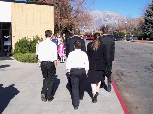 The family heading into the MTC.