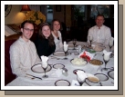 An early Thanksgiving Sunday dinner.  Phillip, Madeleine, Tess and Alan.