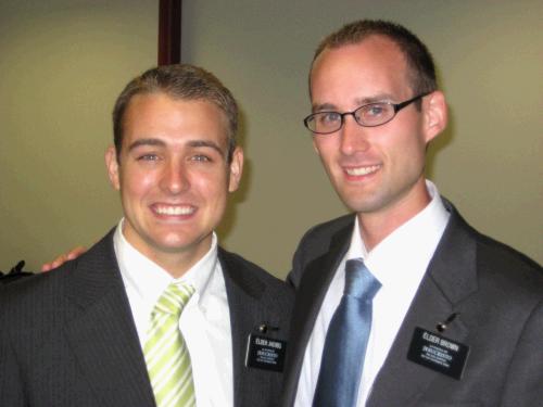 Elder Jacobs and I at General Conference. I'm sporting my new Spanish suit!