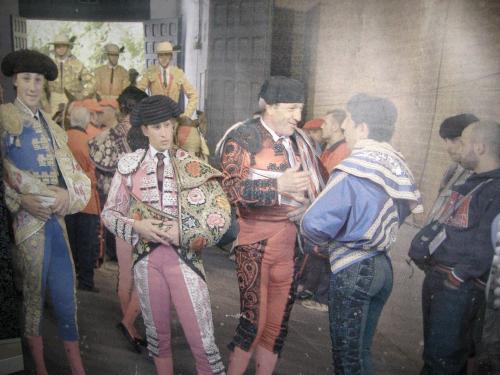 Here's a little sample of the costumes the bullfighters wear. They're way elaborate--gold thread, pearls, other jewels, embroidery, the works! The bullfighters are like the celebrities of old Spain.