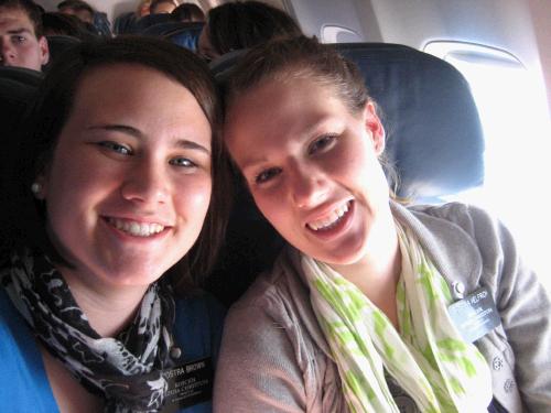 On the plane with Sister Helfrich.