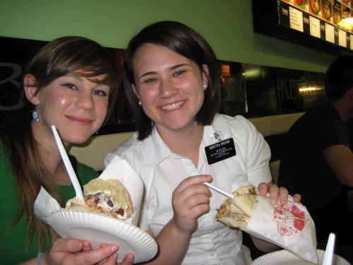 My first Kebab in Poland with my new companion Sister Rouse.