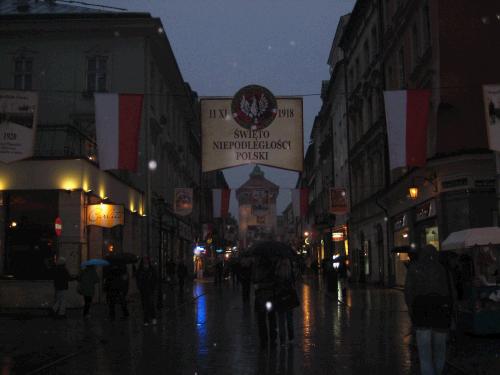 We were in Krakow the day before nov. 11 which is Poland's Independence Day, so there were flags everywhere.