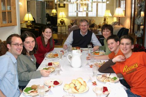 Everyone ready to dig in...well, at least this end of the table.