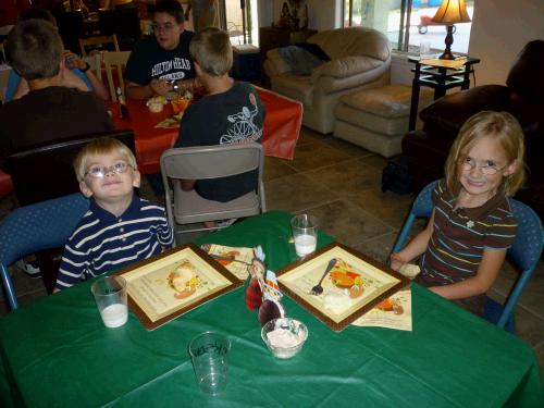 The little kids cousin table.  Dallin and Anna Morgan