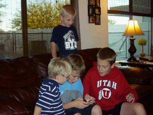 With the exception of Justin Morgan (the one in the red sweatshirt) the whole family are BYU fans!