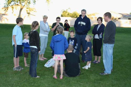 Later that day we all walked across the street to the cute neighborhood park to watch Jared light off his homemade rocket.