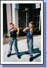 Elliot with his good friend Ryan Brinkerhoff.  Of course they didn't really play outside - the teacher was kind enough to take pictures of all the kids and send them with a card of congratulations.