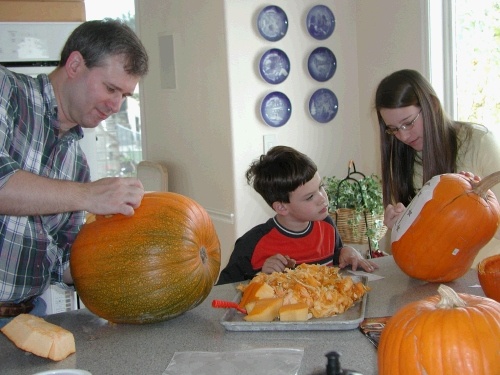 The annual pumpkin carving party.