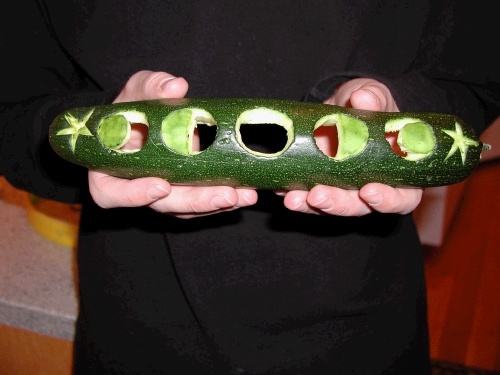 And here is the aforementioned zucchini representing the phases of the moon.