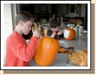 Everyone is finally old enough to carve.  Yeah! no more painting mess!