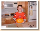 Elliot with his Batman pumpkin.