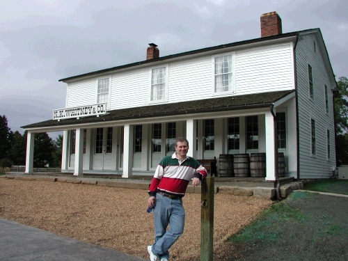 Alan in front of the Newell K. Whitney Store in Kirtland, Ohio