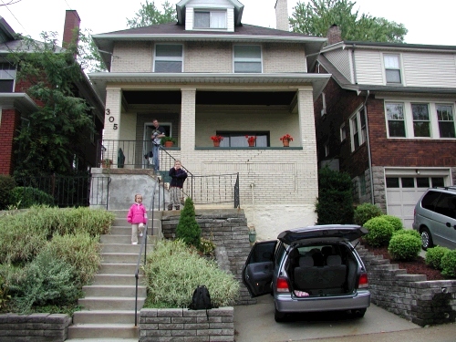 This is Matt and Elasha's house -- a tall skinny thing with lots of stairs inside and out.  No wonder Matt and Elasha are so thin!