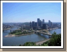 Pittsburgh Skyline -- the Allegheny River meets up with the Monongahela River to form the Ohio River that empties into the Mississippi River.