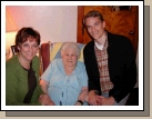 Here we are with Aunt Erva Meyer.  She is our Grandma Morgan's sister.  She is 85 years old.