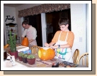 Carving pumpkins for Family Home Evening -- Phillip and Clark