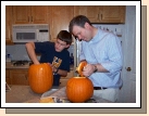 As the kids get older, it has been fun to have them carve their own pumpkins.  Dad is always willing to scoop the goop though!