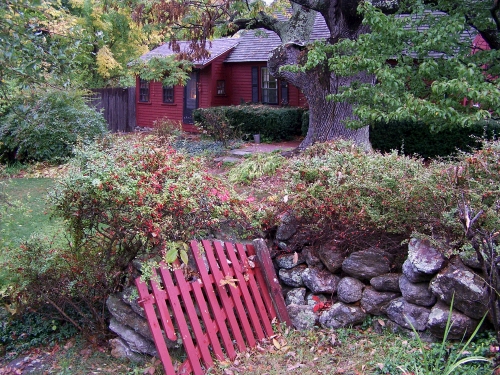 Pickety Place in Mason, New Hampshire,  This house was the inspiration for the illustrations of the 1948 English edition of Little Red Riding Hood by Elizabeth Orton Jones.