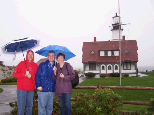 Portland Head Lighthouse in Cape Elizabeth, Maine.   What is up with all the rain?  It was pouring!