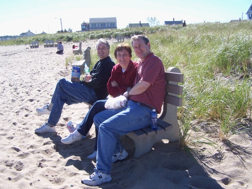 A picnic on Old Orchard Beach, Maine -- it was a bit breezy, but gorgeous!