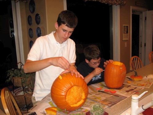 The intense carving begins...