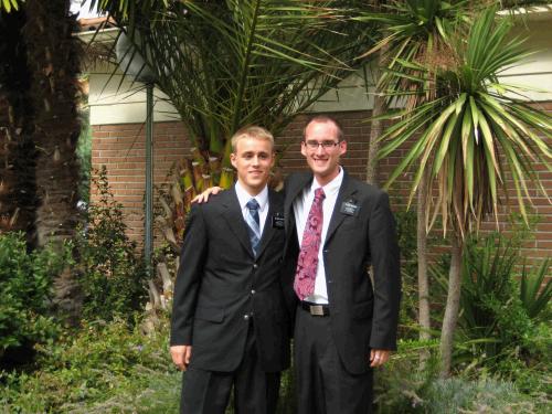 At the mission home with my trainee, Elder Harper. 