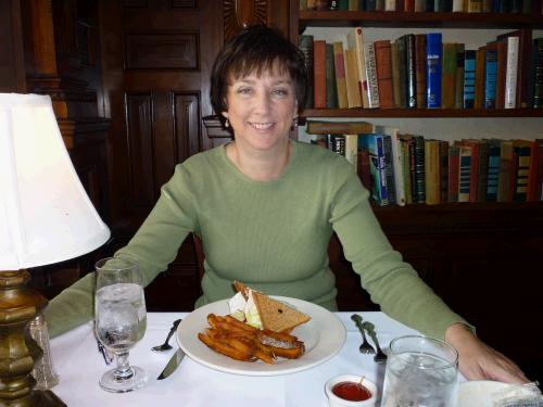 When we were finished with lunch the waitress brought our check tucked inside a book -- for some reason, we thought that was pretty cool!