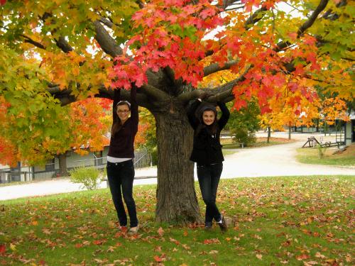 Obviously seeing the museum in the fall also has the added benefit of gorgeous fall foliage.  These cute girls are my friend Melora's daughters, Miranda and Jennica.  We spent a fun day with them.