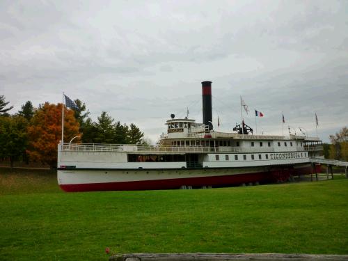 This restored 220-foot steamboat Ticonderoga is a National Historic Landmark and the last walking beam side-wheel passenger steamer in existence. Built in Shelburne in 1906, it operated as a day boat on Lake Champlain serving ports along the New York and Vermont shores until 1953. In 1955, the Ticonderoga was moved two miles overland from the lake to Shelburne Museum in a remarkable engineering effort that stands as one of the great feats of maritime preservation.