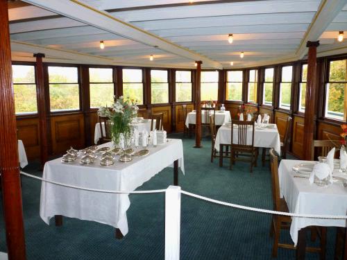 Touring the boat made me want to go back in time, eat in this fun dining room...