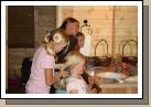 There were dormitories in the basement - one for the girls and one for the boys.  The girls had a great time fixing their own hair and each other's hair.